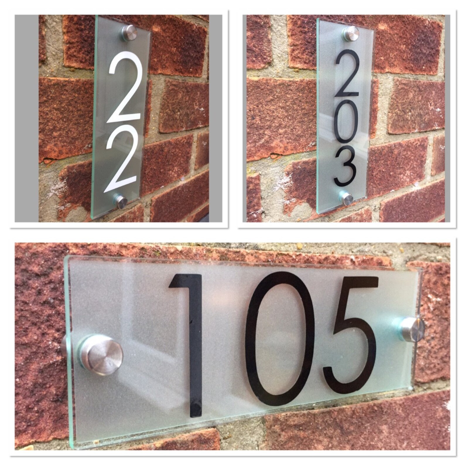 Contemporary vertical house sign plaque upright glass acrylic Etsy