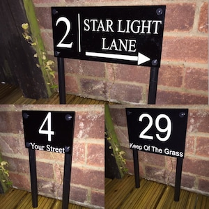 Freestanding modern house sign door number address plaque Small/medium/large