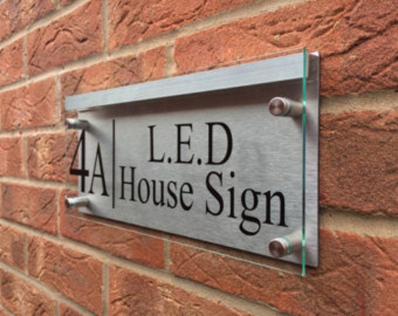 Modern House Sign Plaque Door Number / Street Glass Acrylic - Etsy UK