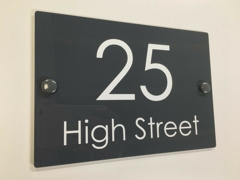 Contemporary Modern House Number Sign Printed Address Signage Etsy UK