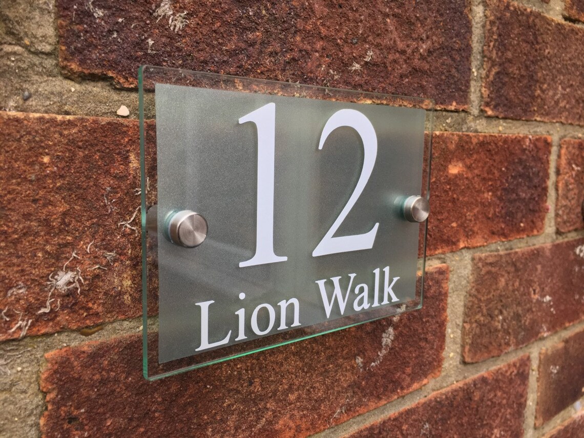 Modern House Numbers Glass Acrylic House Sign Door Number Etsy UK