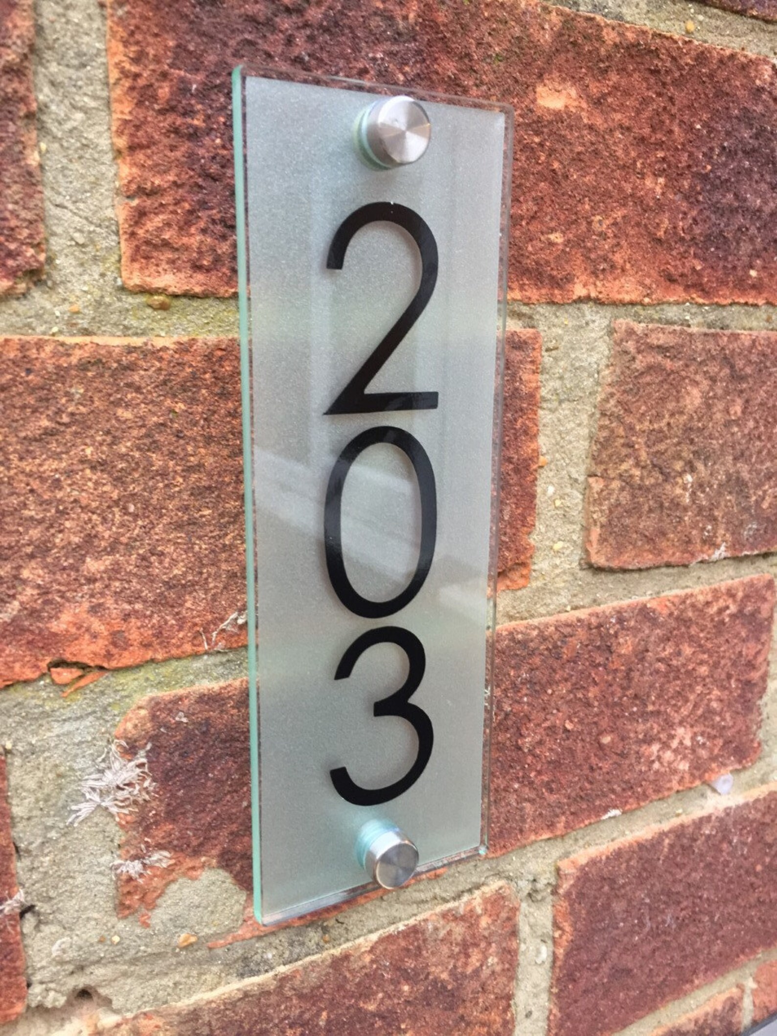 Contemporary Vertical House Sign Plaque Upright Glass Acrylic Etsy UK