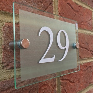 Modern House Numbers glass acrylic house sign door number plaque
