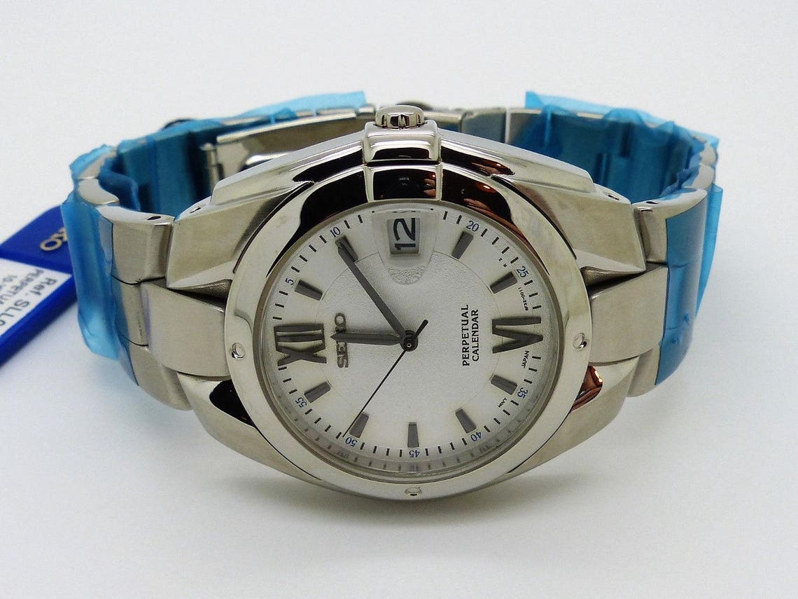 SEIKO Steel Perpetual Calendar 8F32 0019 Ref SLL001P1 Etsy