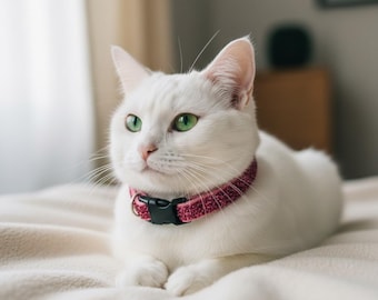Rose Gold Tinsel Glitter Safety Cat Collar