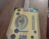 3-string Rigoletto Dominican Lights Cigar Box Guitar 25 quot scale Accoustic Electric, 28