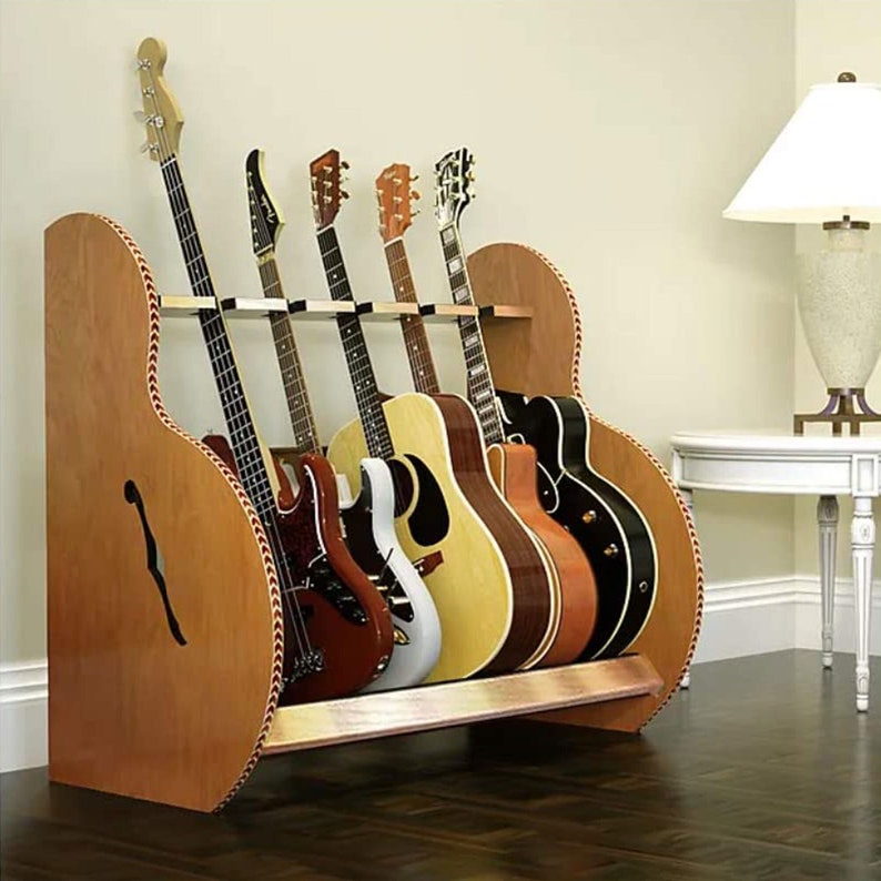 The Session™ Deluxe Multiple Guitar Stand Nitrocellulose Safe Holds Acoustics & Electrics Made