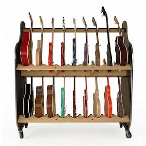 Guitar Storage Rack | Heavy-duty Wheels | Big Capacity | Holds ...