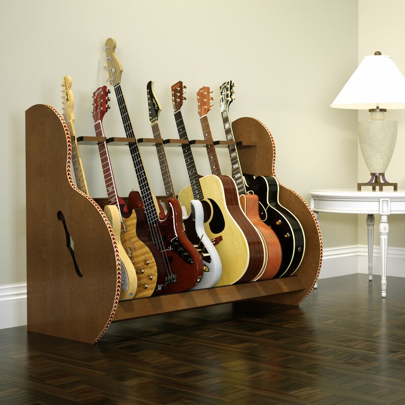 The Session™ Deluxe Multiple Guitar Stand Nitrocellulose Safe Holds