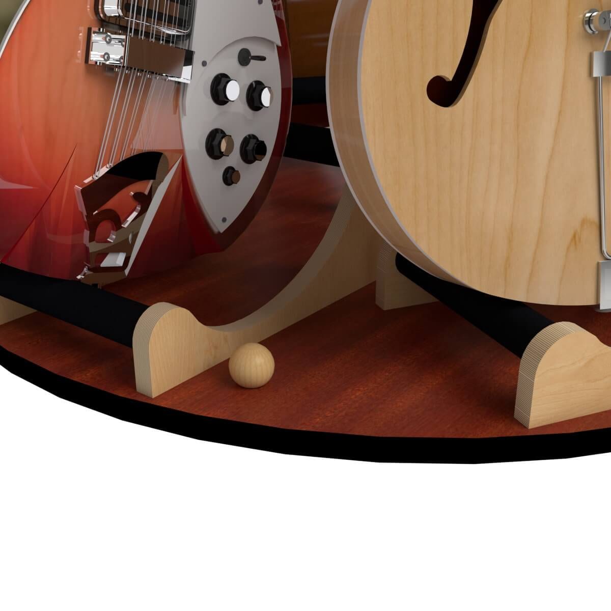 The Carousel Support multi-guitare rotatif en bois Contient l'acoustique et  l'électricité Sans danger pour la nitrocellulose Fabriqué aux États-Unis -   Canada