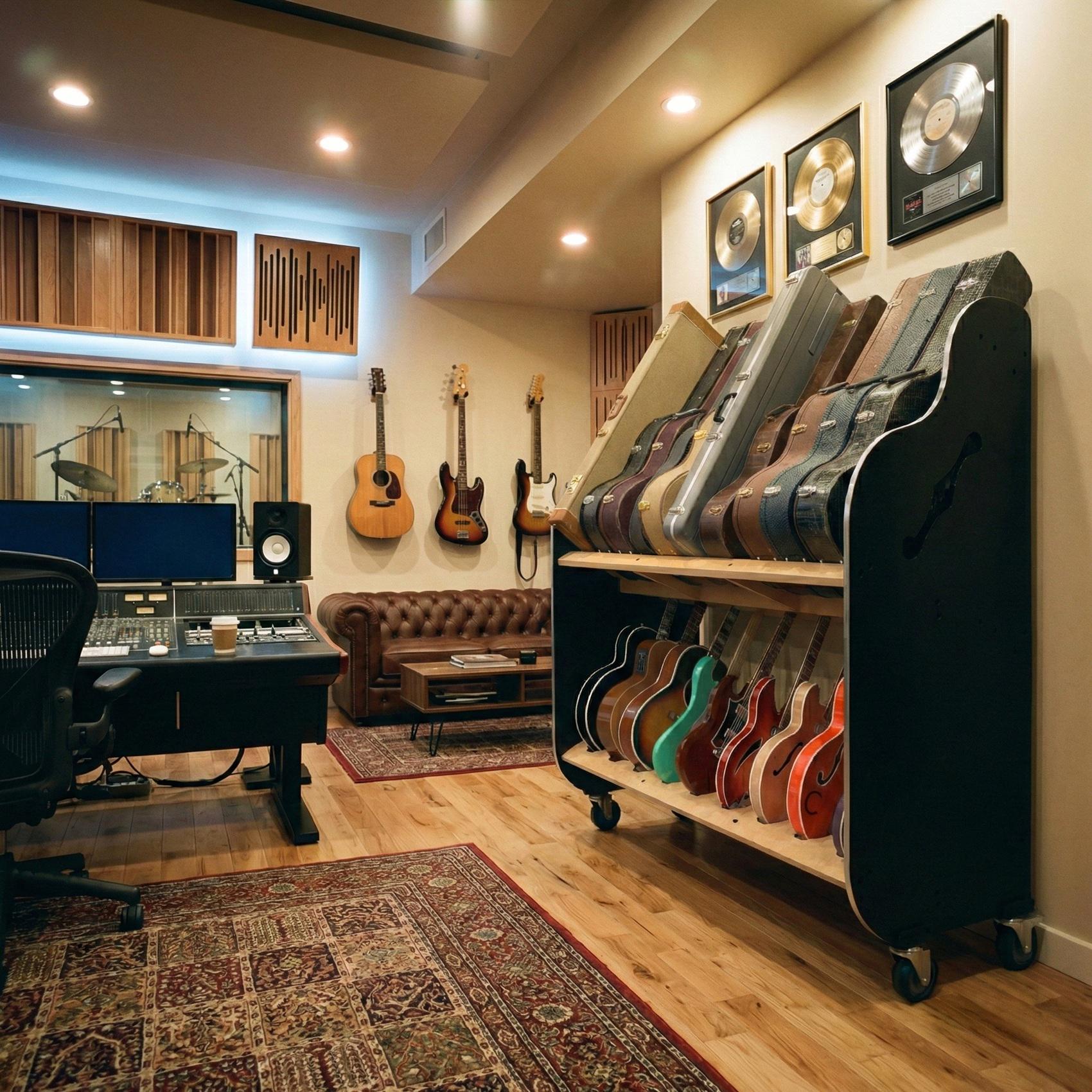 Musical Instrument Rack Guitar Storage Rack | Heavy-duty Wheels | Big Capacity | Holds ...