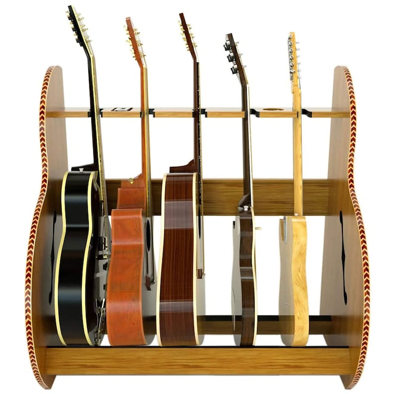 The Session™ Deluxe Multiple Guitar Stand Nitrocellulose Safe Holds Acoustics & Electrics Made