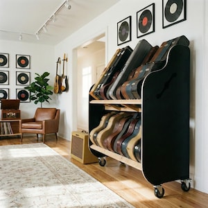 Guitar Storage Rack | Heavy-Duty Wheels | Big Capacity | Holds Instruments or Cases | U.S.A. Made