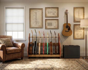 Wood Guitar Case Holder | For Home or Studio | Organize in Style | U.S.A. Made