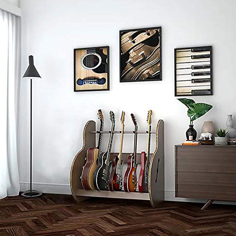 The Session™ Deluxe Multiple Guitar Stand Nitrocellulose Safe Holds