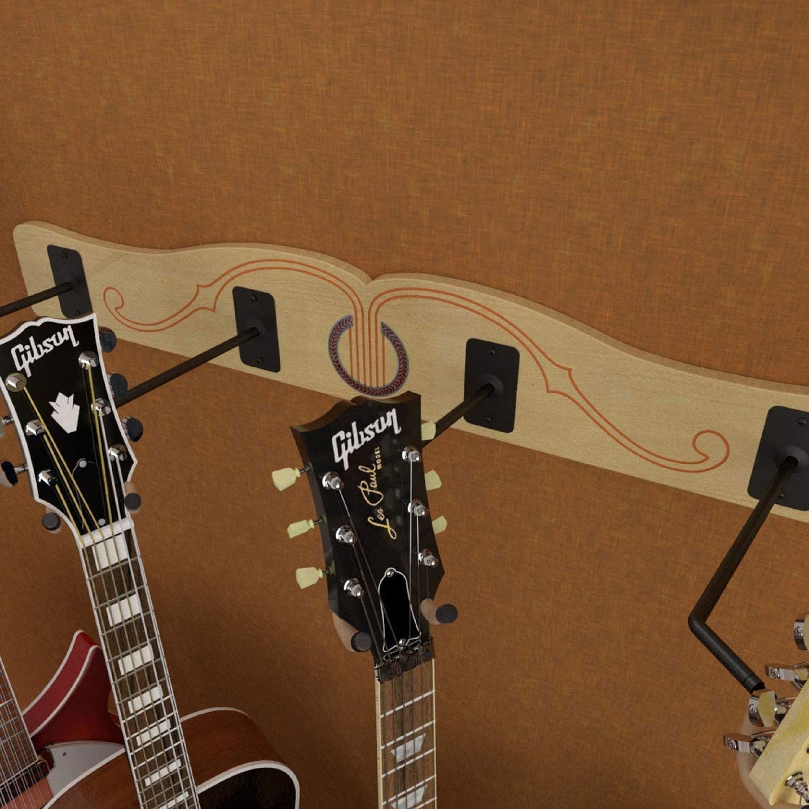 The Profile™ Wall Mounted Multi Guitar Hanger Space Saving Rack Holds