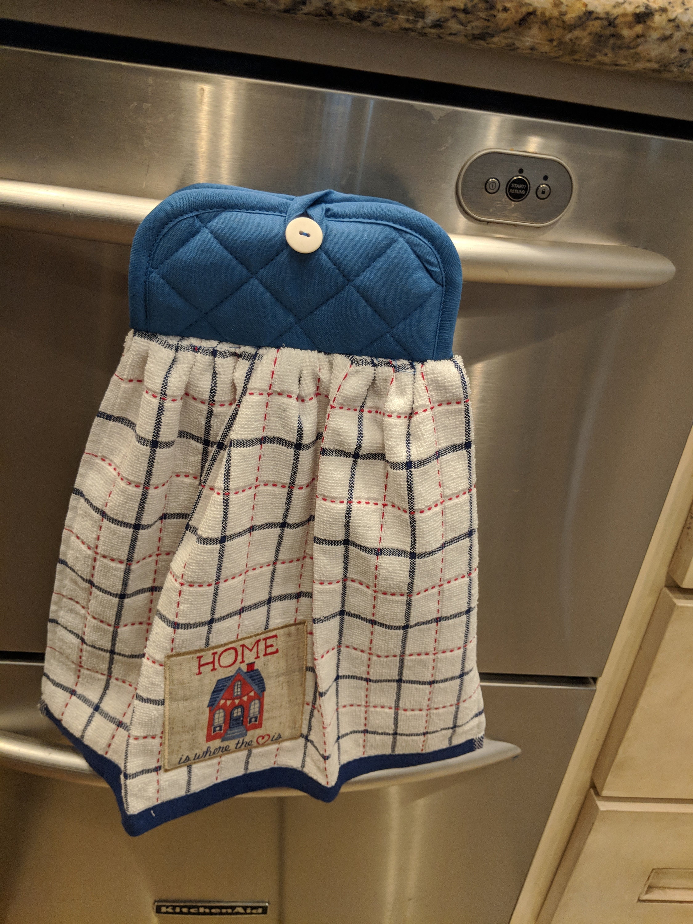 Toallas de cocina colgantes de color azul rojo que se adhieren | Etsy