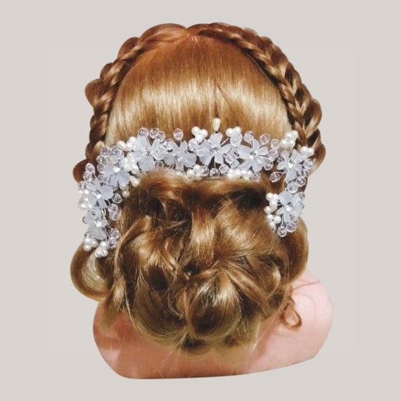 Jasmine Floral Pin Ups Head Accessory Floral Pearl Crystal Etsy
