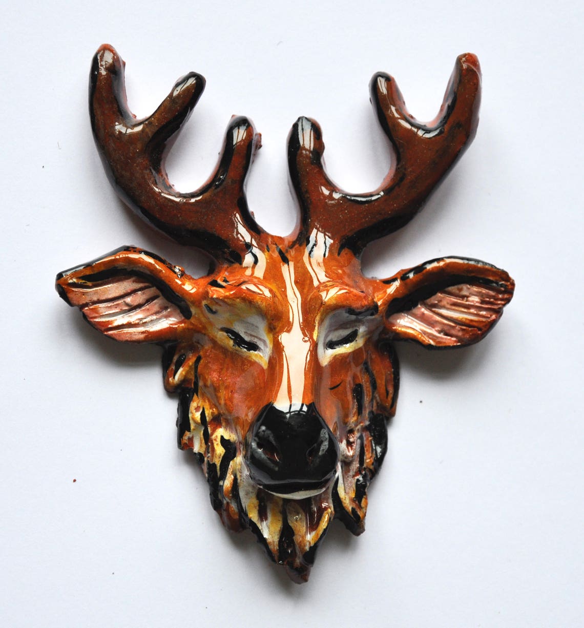 Ceramic Deer Stag Head Etsy