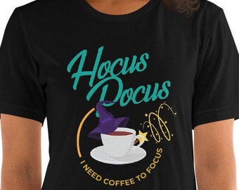 Camiseta unissex Preciso de café para focar