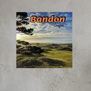 Bandon Oregon Golf Poster for Home