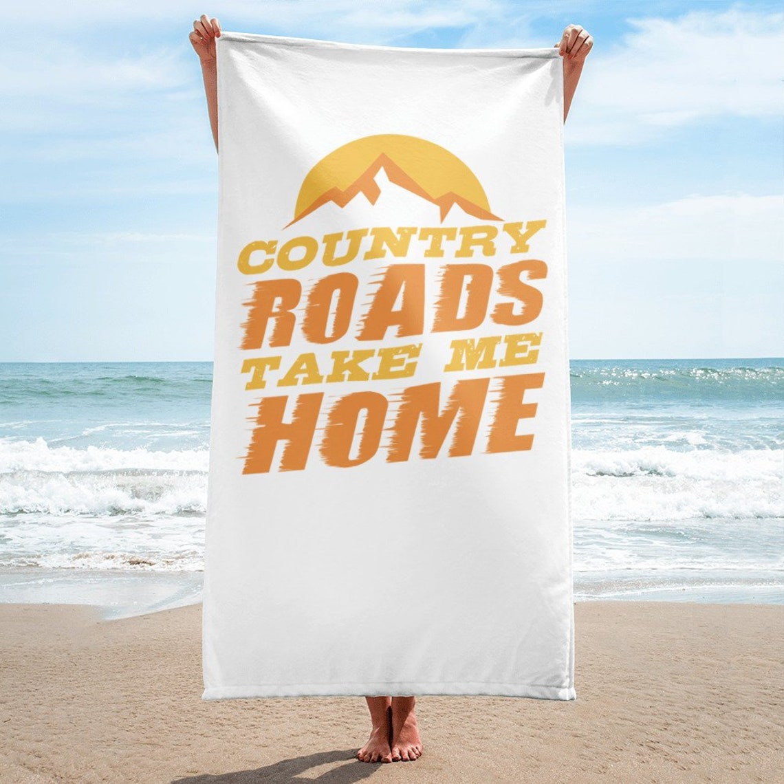 Country Roads Towel / Beach Towels / Country Beach Towel / Etsy