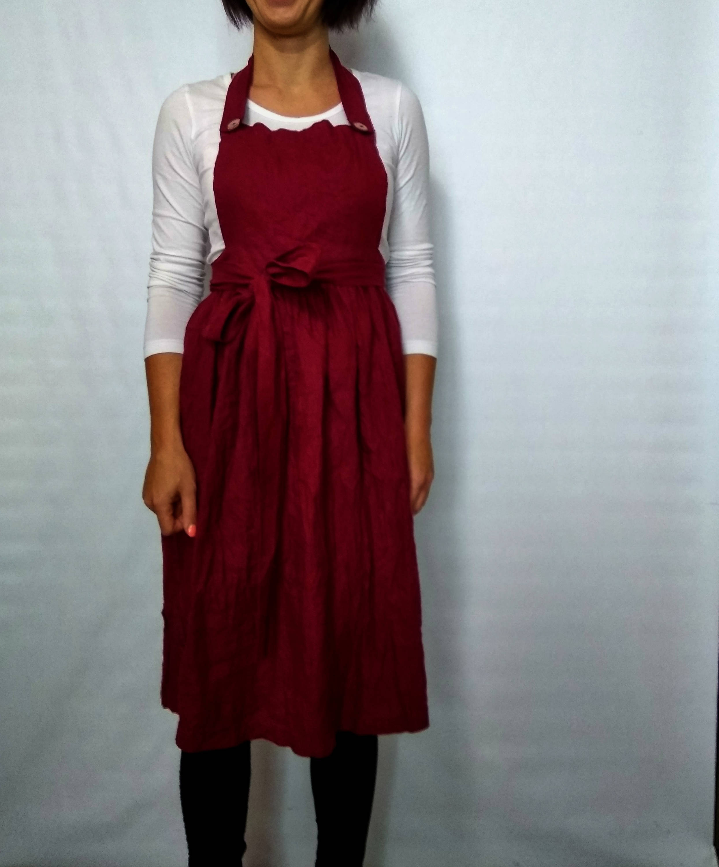 Natural linen apron in 15 color Linen Apron Dress Linen Etsy