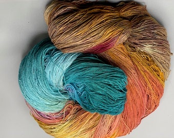 15.7 ounces of lace weight dyed bamboo!