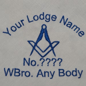 Masonic Napkin Square and Compass (Style Blue) with your Your name, lodge Name & number