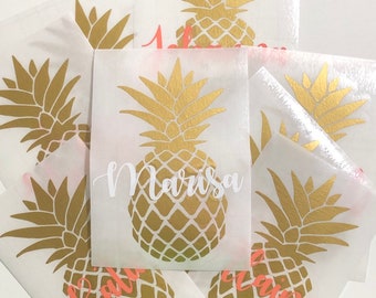 Set of 12 Personalized Pineapple Stickers
