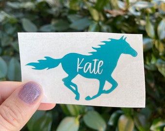 Horse decal with name, horse sticker, horse with name, horse girl, equestrian gift