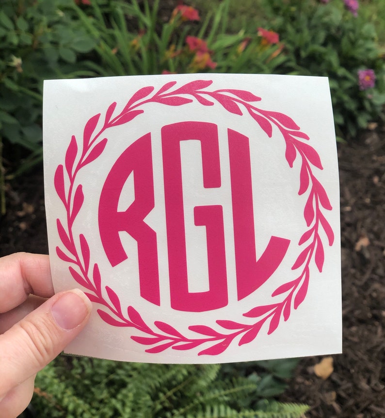 Monogram Decal for Car Monogram Vinyl Decal Glitter Monogram Etsy