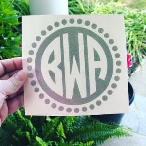 Monogram decal for car, Monogram vinyl decal, monogram decal sticker, monogram decal for phone