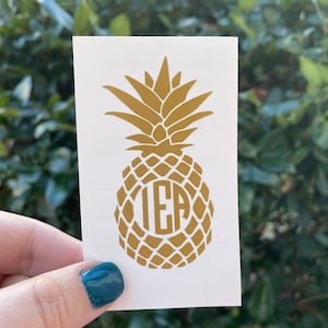 Monogrammed pineapple decal, pineapple decal, monogram decal, pineapple sticker, monogram sticker