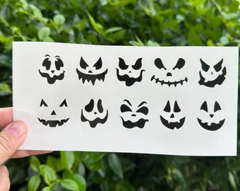 Halloween pumpkin vinyl decal, pumpkin sticker, Halloween decal, Halloween decoration, trick or treat, pumpkin faces, halloween party