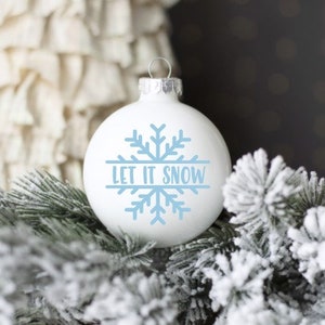 Let it snow ornament decal, Let it snow ornament sticker, let it snow tumbler and wine glass decal, Christmas decal, holiday, DECAL ONLY