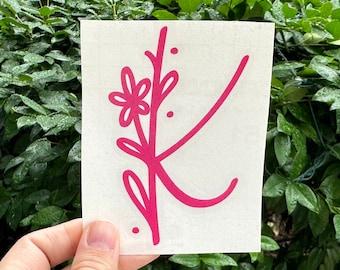 Single initial monogram vinyl decal sticker, glitter monogram vinyl decals, monogram sticker, car decal, letter sticker