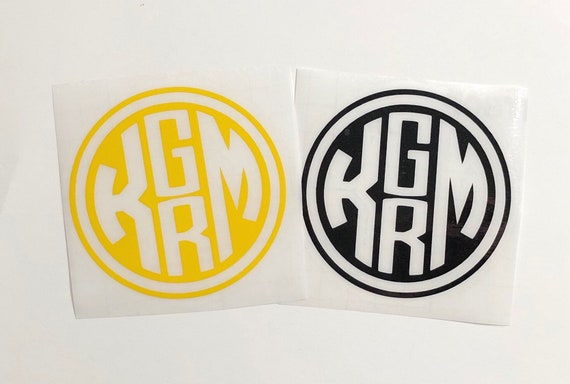 Monogram Car Decal, Monogram Vinyl Decal, Glitter Monogram Vinyl Decals,  Monogram Decal Sticker, Phone Monogram, Car Decal 