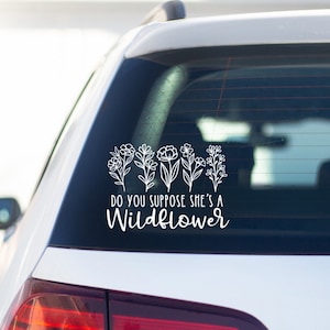 Wildflower vinyl decal, boho car decal,floral decal,  gift for plant lover, plant addict, wildflowers, boho sticker, wildflower sticker
