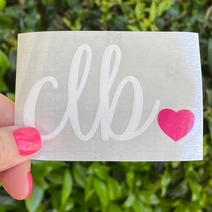 monogram car decal, monogram laptop decal, monogram sticker, personalized monogram decal, heart monogram, initials decal, lowercase monogram