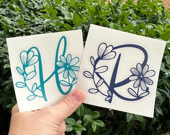 Single initial monogram vinyl decal sticker, glitter monogram vinyl decals, monogram sticker, car decal, letter sticker