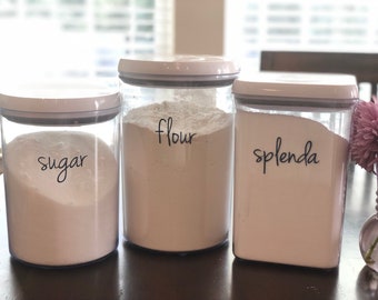 Kitchen labels, canister labels, pantry labels, jar labels, kitchen decals, custom decals, custom labels, kitchen organization