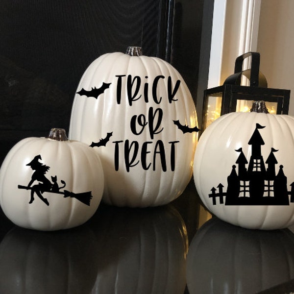 Halloween pumpkin vinyl decal, pumpkin sticker, Halloween decal, Halloween decoration, trick or treat, witch decal, haunted house decal