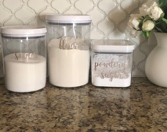 Kitchen labels, canister labels, pantry labels, jar labels, kitchen decals, custom decals, custom labels, kitchen organization