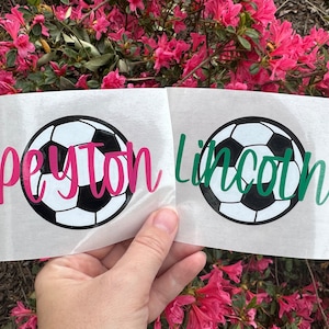 Soccer decal, kids decal, name decal, water bottle decal , tumbler decal, sports sticker