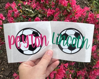 Soccer decal, kids decal, name decal, water bottle decal , tumbler decal, sports sticker