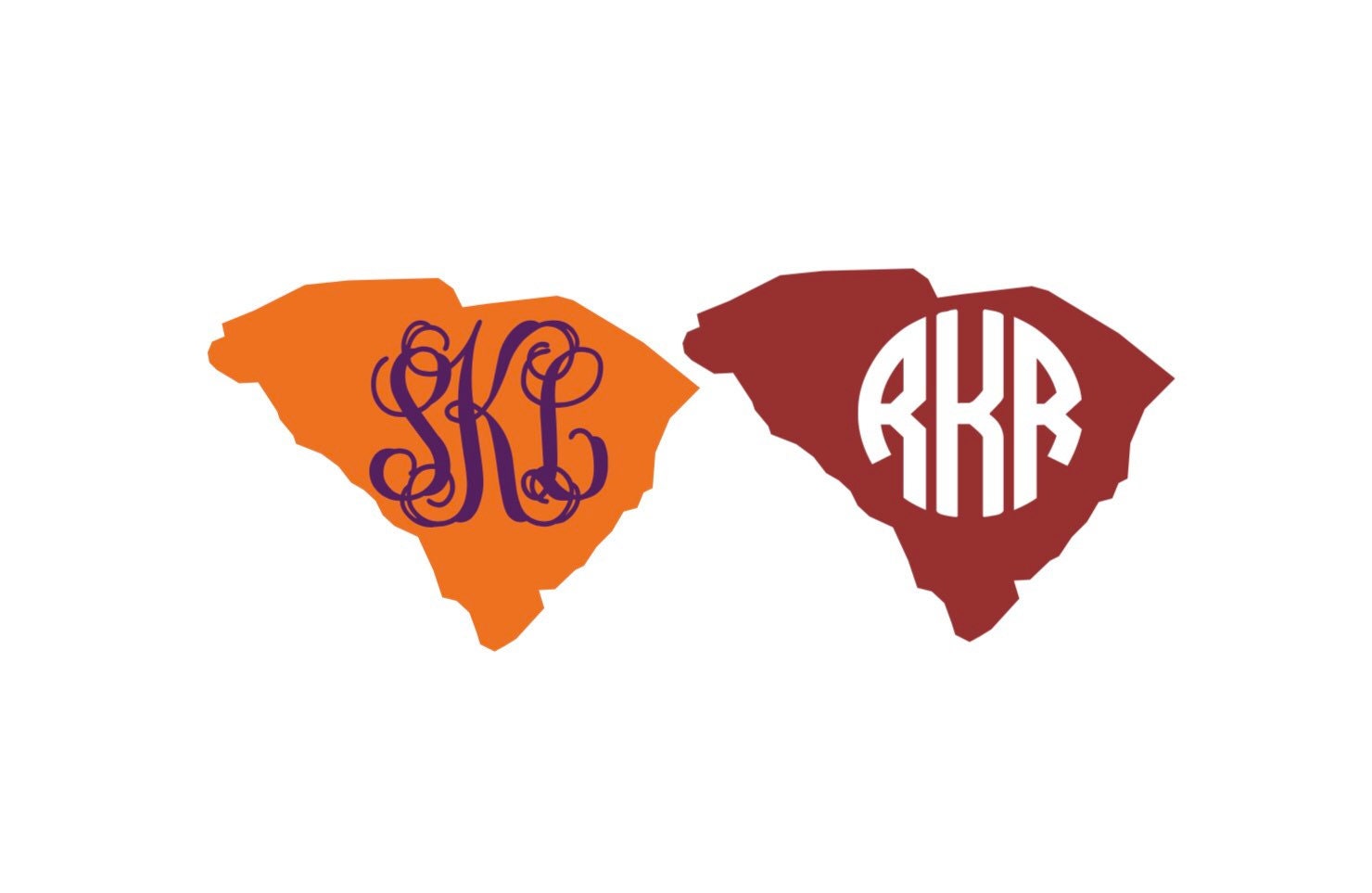 Sc Car Sticker SC Monogram Decal, Car Monogram Decal, SC Sticker, SC Decal - Etsy
