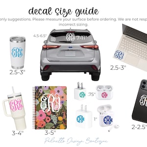 Monogram car decal, Monogram vinyl decal, glitter monogram vinyl decals, monogram decal sticker, phone monogram, car decal Bild 5