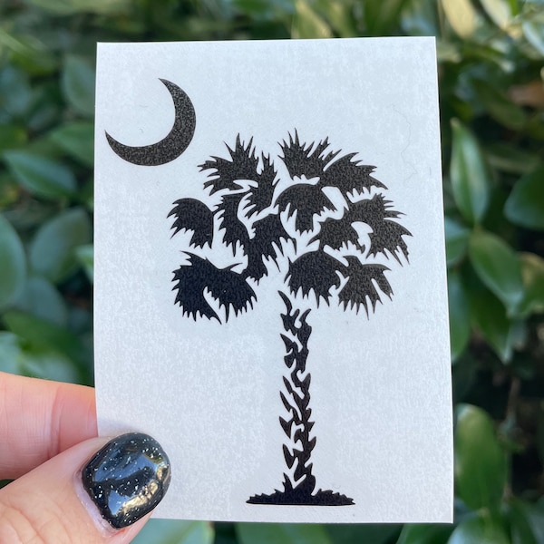 SC decal, SC vinyl decal for car, SC vinyl decal for tumbler, Palmetto tree decal, Palmetto tree sticker