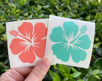 Hibiscus decal, flower decal, floral decal for car, Hawaii flower